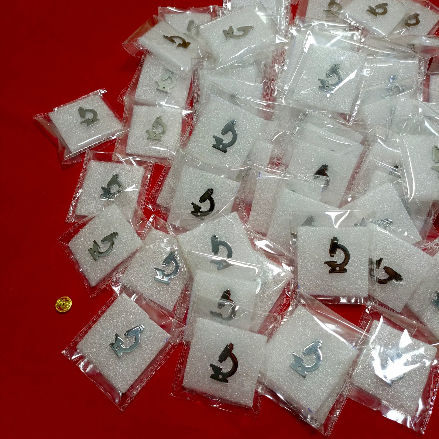 Lapel pins of SS Microscope