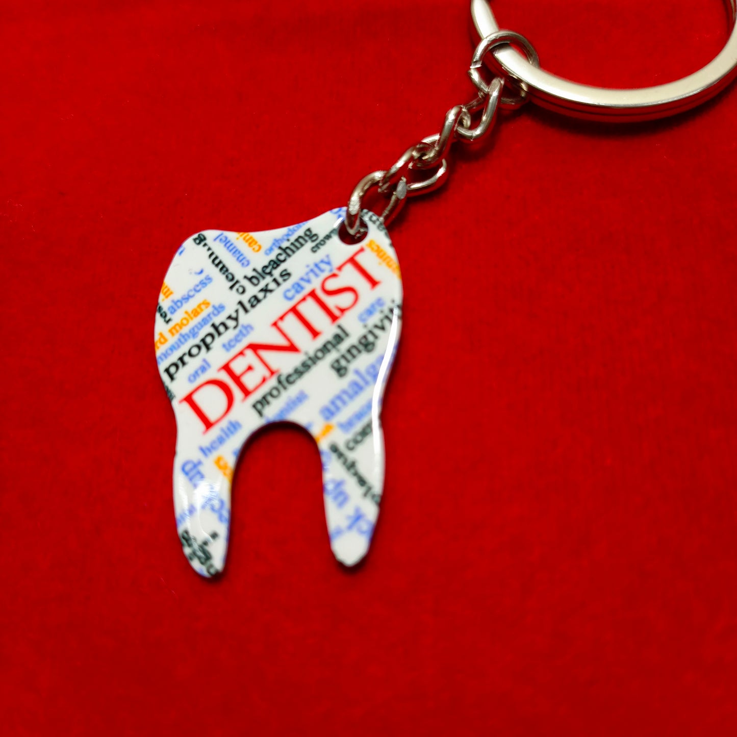 Keychain of word cloud dentist