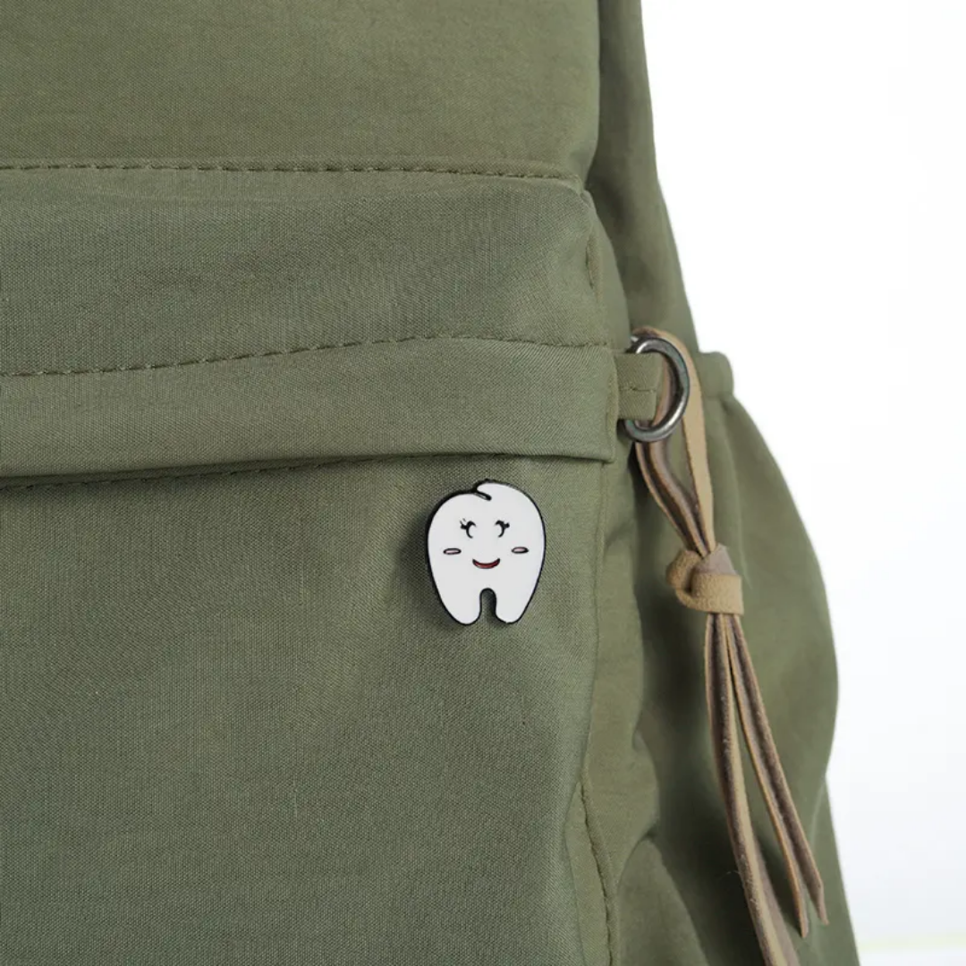 Lapel pins of tooth cartoon
