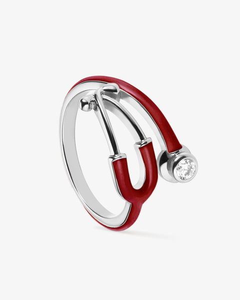 Stethoscope shape ring RED