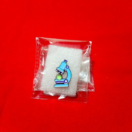 Lapel pins of microscope blue