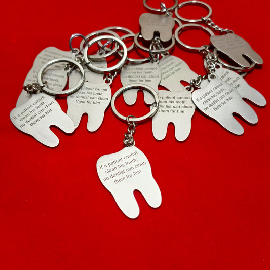 Keychain of tooth quotation "Clean"
