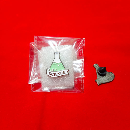 Lapel pins of beaker science
