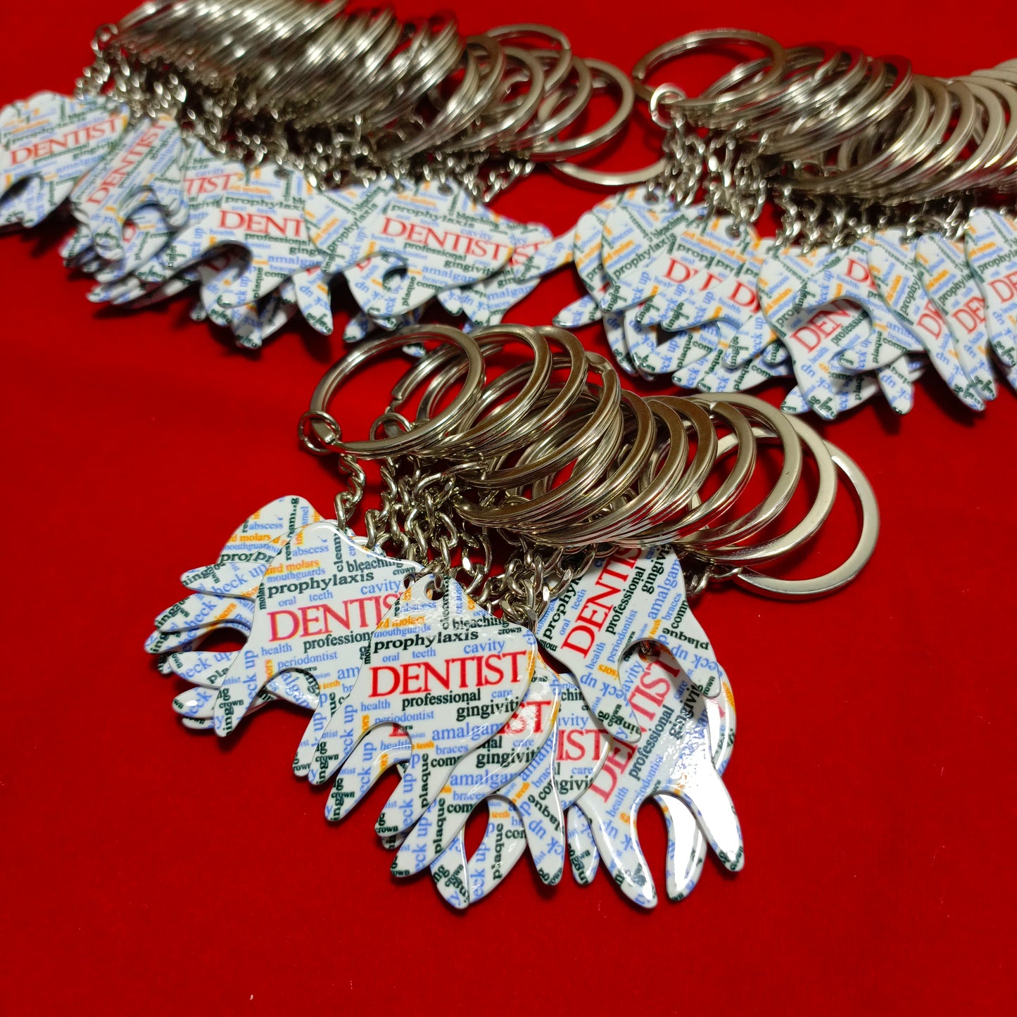 Keychain of word cloud dentist